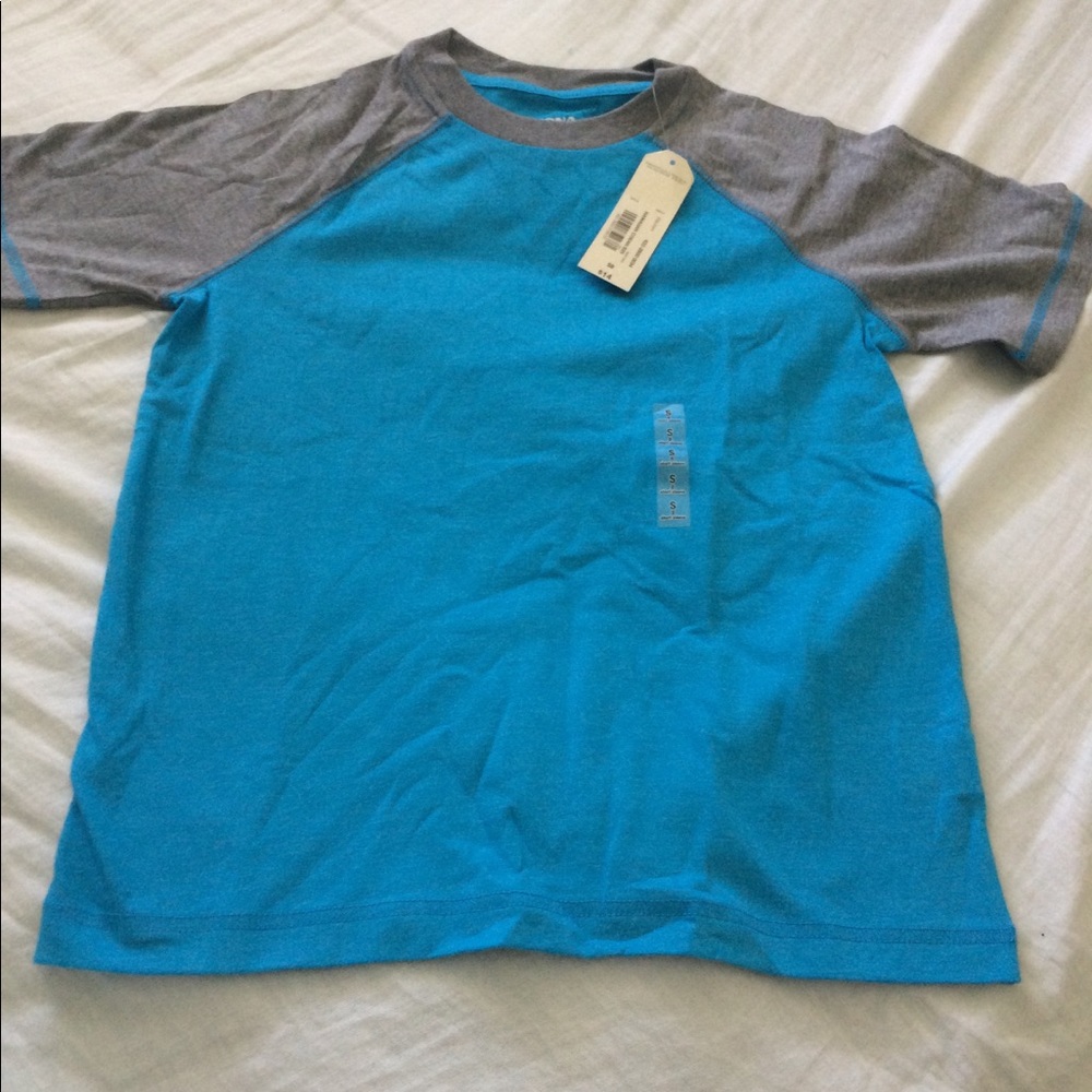 Blue and gray boy's t shirt